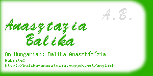 anasztazia balika business card